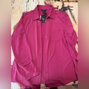 polyester button down